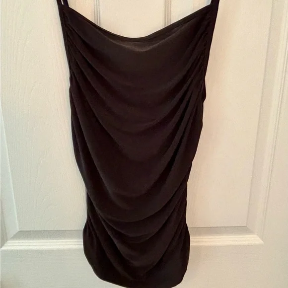 Dance America Black Draped Rhythm DanceTop Size S - Picture 2 of 3